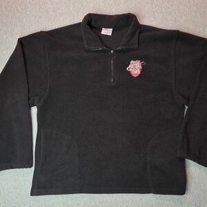 VIntage Black Coca-Cola "Football Town" Quarter-zip Fleece Pullover